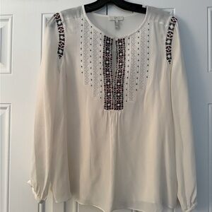 Silk, Embroidered, Boho Beautiful Blouse by Joie XS